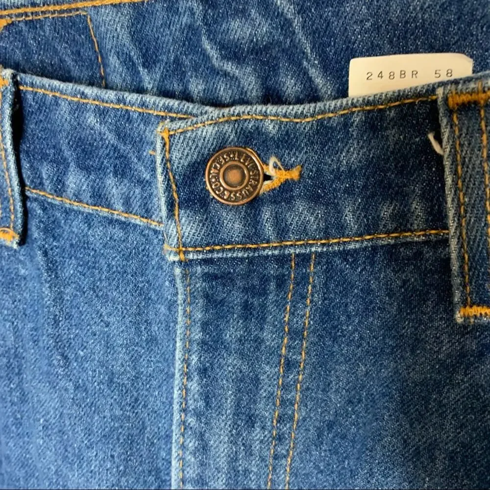 Vintage Orange Tab Levis 505 Medium Wash 36 x 34
